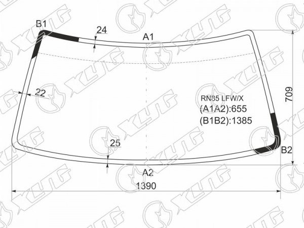 Стекло лобовое Toyota Hilux Pick Up 88-97  / Great Wall Safe 01-09
