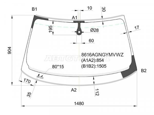 Стекло лобовое (Датчик дождя / Молдинг / 3 /5D HBK) Audi A3 12-19  / S3 13-16