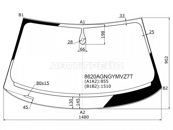Стекло лобовое (Датчик дождя / Молдинг) Audi A3 12-19  / S3 13-16