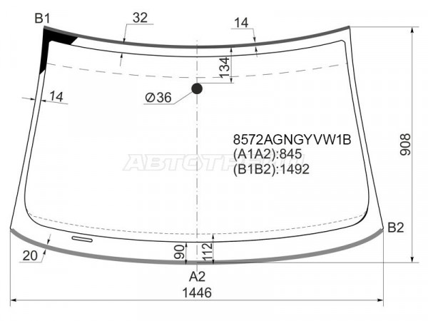 Стекло лобовое (Молдинг) Audi A4 00-09  / S4 03-08