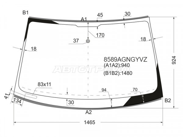Стекло лобовое (Молдинг) Audi A4 08-15  / RS4 12-16