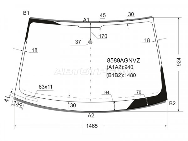 Стекло лобовое (Молдинг) Audi A4 08-15  / RS4 12-16