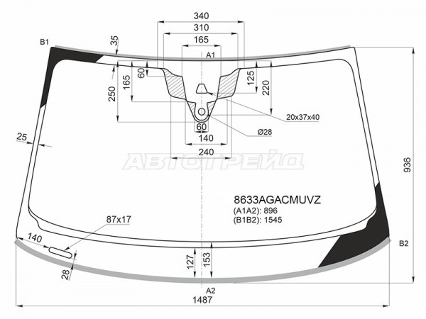 Стекло лобовое (Камера / Датчик дождя / Проекция / Молдинг) Audi A5 16-  / S5 17-