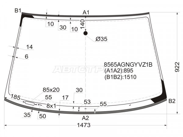 Стекло лобовое (Молдинг) Audi A6 97-05  / A6 allroad quattro 00-05