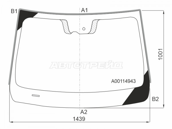Стекло лобовое (Датчик дождя / Молдинг) BAIC U5 Plus 21-
