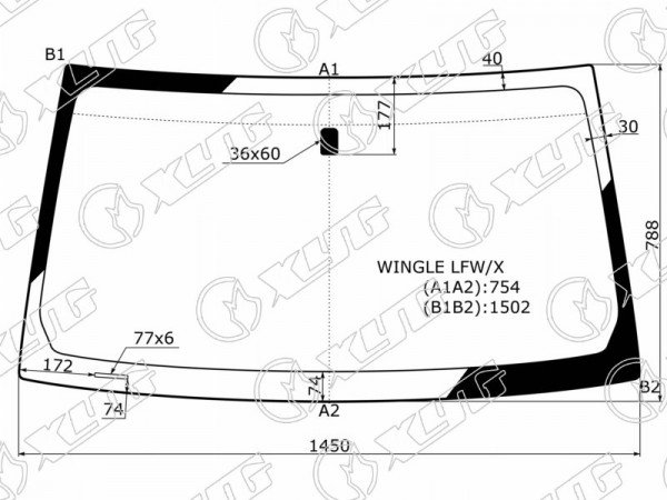 Стекло лобовое Great Wall Wingle 06-16