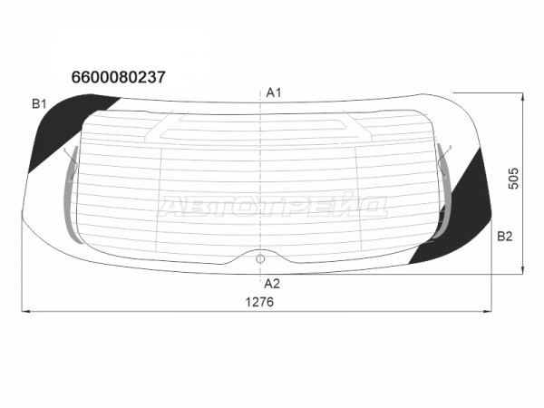 Стекло заднее (Цвет зеленый / Обогрев) Belgee X70 24-  / Geely Atlas Pro 21-