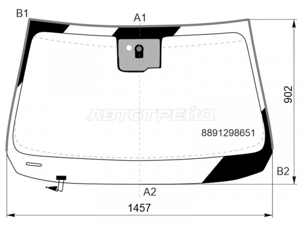 Стекло лобовое (Обогрев щеток / Датчик дождя) Belgee X70 24-  / Geely Atlas Pro 21-