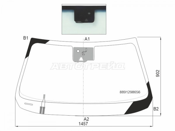 Стекло лобовое (Обогрев щеток / Камера / Датчик дождя) Belgee X70 24-  / Geely Atlas Pro 21-