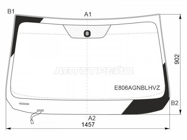 Стекло лобовое (Обогрев щеток / Молдинг) Belgee X70 24-  / Geely Atlas Pro 21-