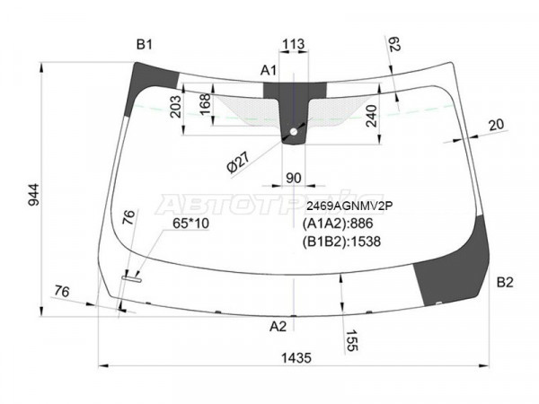 Стекло лобовое (Датчик дождя) BMW 3-Series Gran Turismo 13-20
