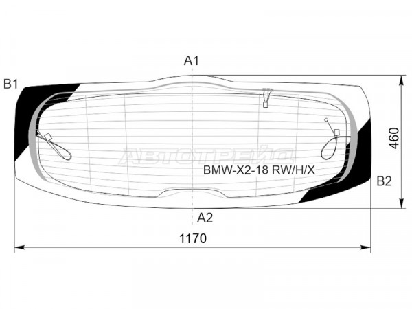 Стекло заднее (Цвет зеленый / Обогрев / Антенна) BMW X2 17-