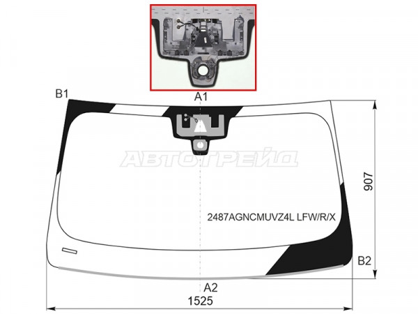 Стекло лобовое (Камера / Датчик дождя / Проекция / Молдинг) BMW X3 21-24