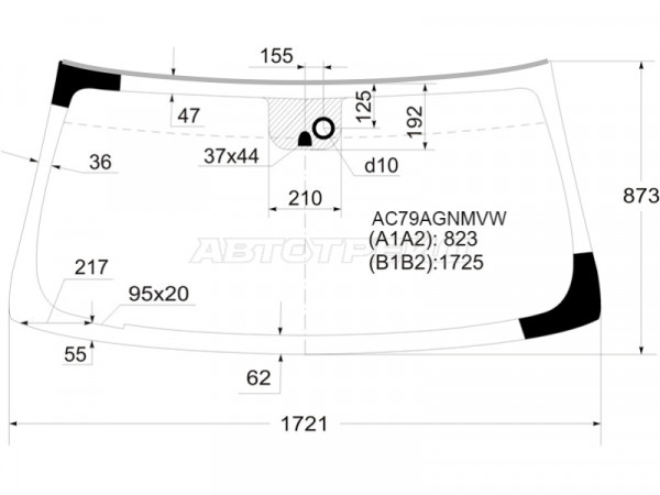 Стекло лобовое (Датчик дождя / Молдинг) Chevrolet Tahoe 06-14  / Cadillac Escalade 06-15