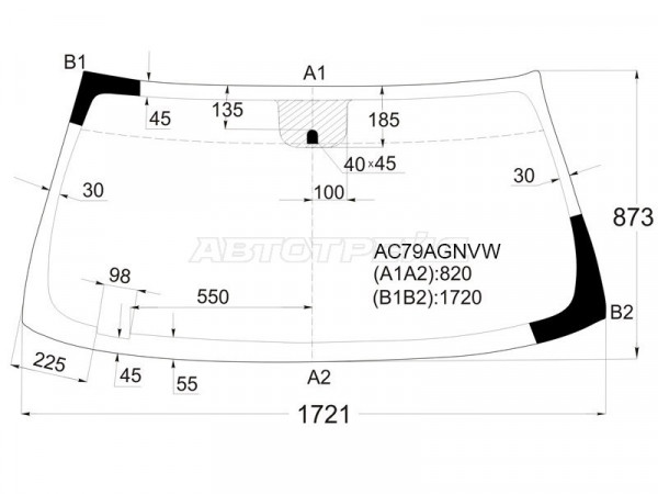 Стекло лобовое (Молдинг) Chevrolet Tahoe 06-14  / Cadillac Escalade 06-15