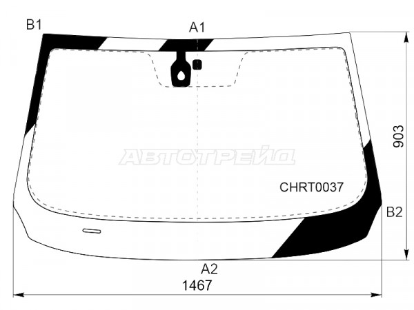 Стекло лобовое (Датчик дождя) Chery Tiggo 8 Pro 21-  / Tenet T7 25-
