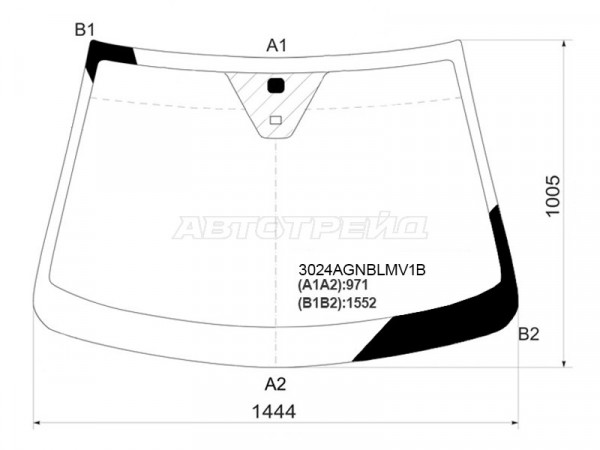 Стекло лобовое (Датчик дождя) Chevrolet Captiva 06-15  / Opel Antara 06-15