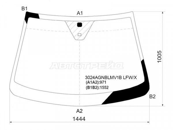 Стекло лобовое (Датчик дождя) Chevrolet Captiva 06-15  / Opel Antara 06-15