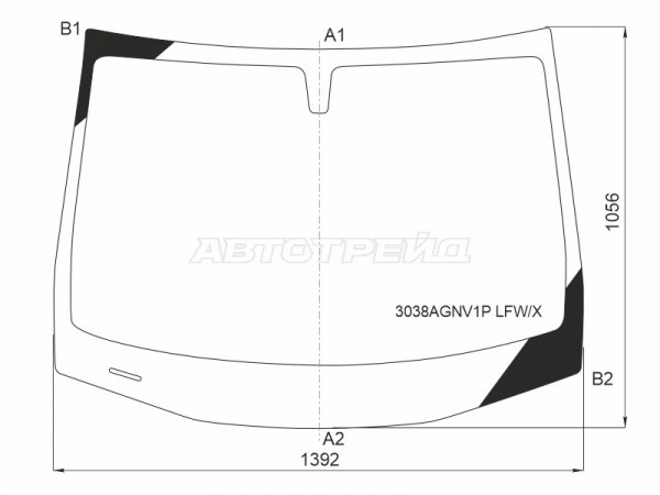 Стекло лобовое (зеркало под GLONASS) Chevrolet Cobalt 13-  / Ravon R4 16-20