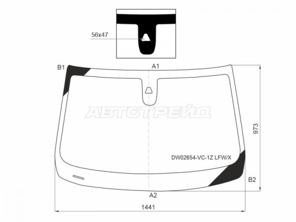 Стекло лобовое (Камера / большая камера) Chevrolet Equinox 20-  / GMC Terrain 17-23