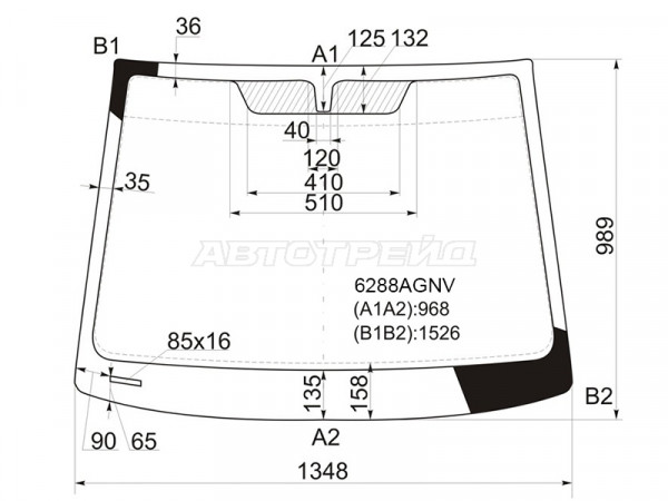 Стекло лобовое Chevrolet Meriva 04-12  / Opel Meriva 03-10