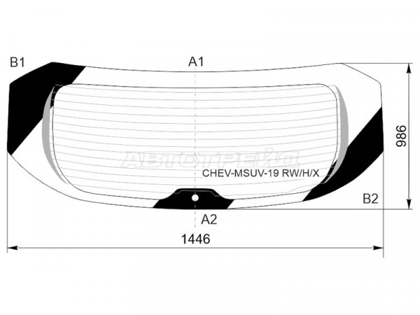 Стекло заднее (Цвет зеленый / Обогрев / Молдинг) Chevrolet TrailBlazer 19-