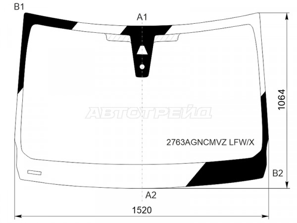 Стекло лобовое (Камера / Датчик дождя) Citroen Berlingo 18-  / Fiat Doblo 22-24
