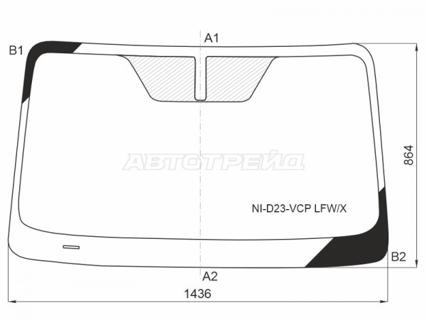 Стекло лобовое Dongfeng DF6 22-  / Nissan Frontier 15-