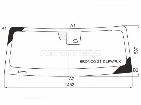 Стекло лобовое (Камера) Ford Bronco 20-