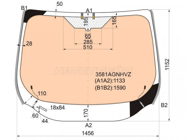 Стекло лобовое (Обогрев полный / Молдинг) Ford Kuga 13-17  / Escape 12-15