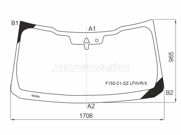 Стекло лобовое (Камера / Датчик дождя / PICK UP) Ford F150 20-