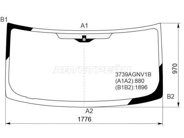 Стекло лобовое Ford Transit 00-14