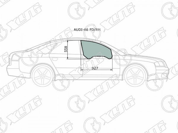 Стекло переднее правое опускное AUDI A6 /S6 4 /5D 97-04