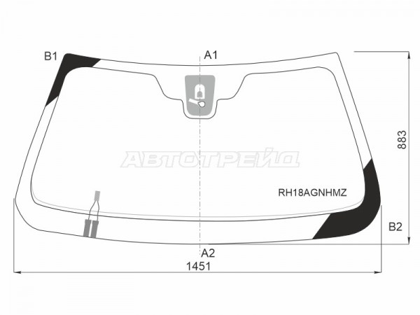 Стекло лобовое (Обогрев щеток / Датчик дождя / Молдинг) Geely Atlas 16-22