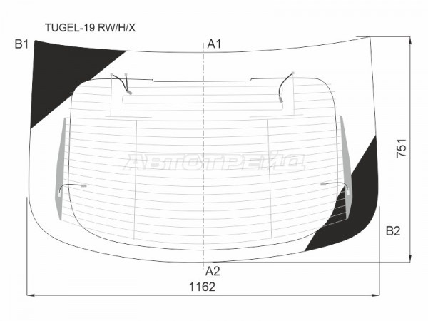 Стекло заднее (Цвет зеленый / Обогрев / Антенна) Geely Tugella 19-  / Knewstar 001 24-