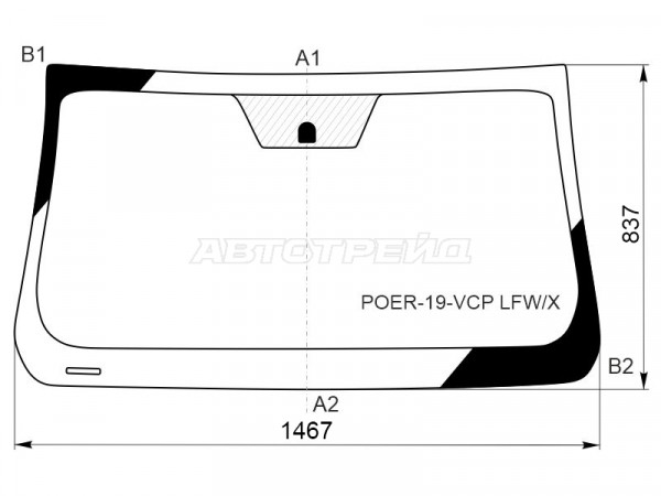 Стекло лобовое (4D PICK UP) Great Wall Poer 21-25