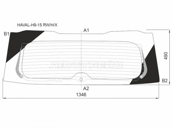 Стекло заднее (Цвет зеленый / Обогрев) Haval H9 15-24