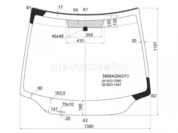Стекло лобовое (3 /5D HBK) Honda Civic 05-12  / Civic USA 05-08