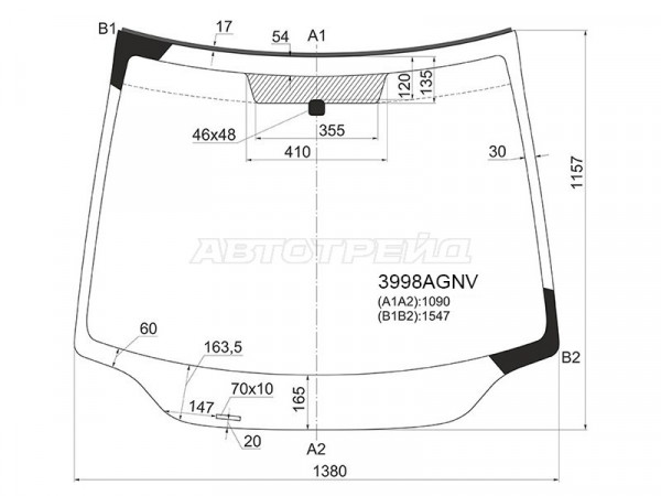 Стекло лобовое (3 /5D HBK) Honda Civic 05-12  / Civic USA 05-08