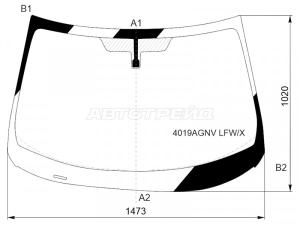 Стекло лобовое (5D HBK) Honda Civic 15-21