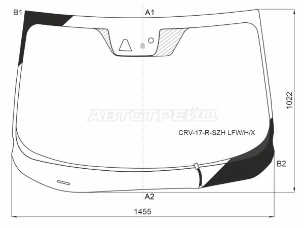 Стекло лобовое (Обогрев щеток / Камера / Датчик дождя) Honda CR-V 16-23