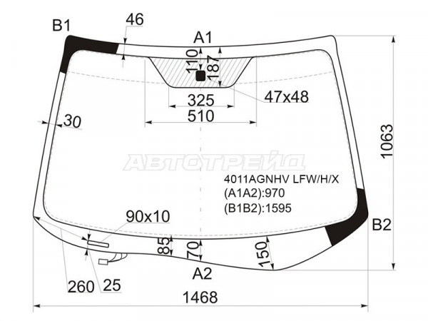 Стекло лобовое (Обогрев щеток) Honda CR-V 11-18