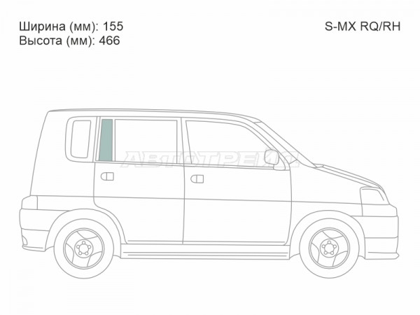 Стекло форточки (Сзади / Справа / Цвет зеленый) Honda S-MX 96-02