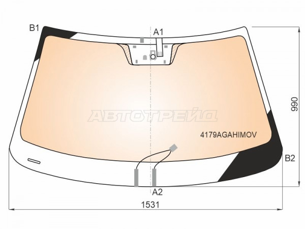 Стекло лобовое (Обогрев полный / Датчик дождя / Датчик запотевания) Hyundai Tucson 21-