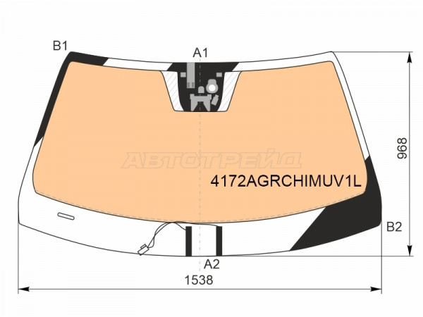 Стекло лобовое (Обогрев полный / Камера / Датчик дождя / Проекция) Hyundai Santa Fe 20-