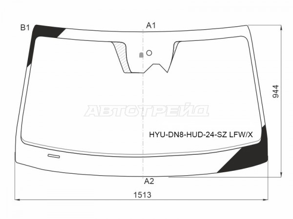 Стекло лобовое (Камера / Датчик дождя / Проекция / Молдинг) Hyundai Sonata 23-