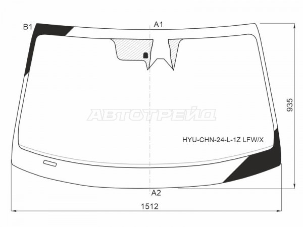 Стекло лобовое (Камера / сборка Китай) Hyundai Sonata 23-