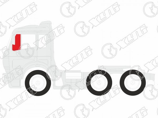 Стекло боковое опускное (Спереди / Слева / Цвет зеленый) Hino Ranger 86-98