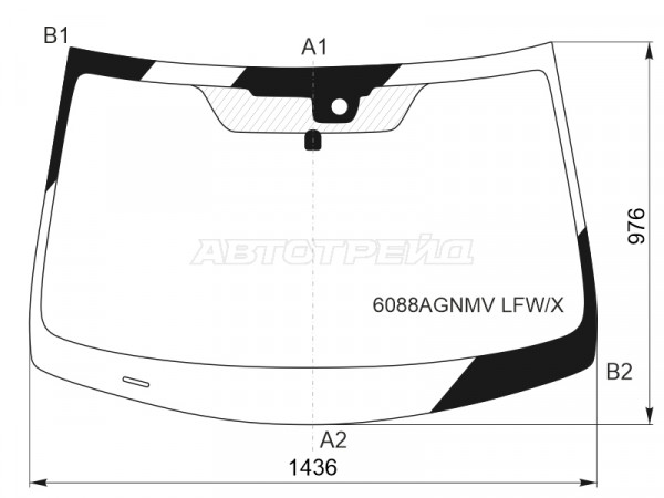 Стекло лобовое (Датчик дождя) Infiniti Q50 14-24  / Nissan Skyline 13-19