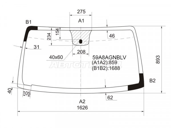 Стекло лобовое Infiniti QX56 04-10  / Nissan Armada 03-16